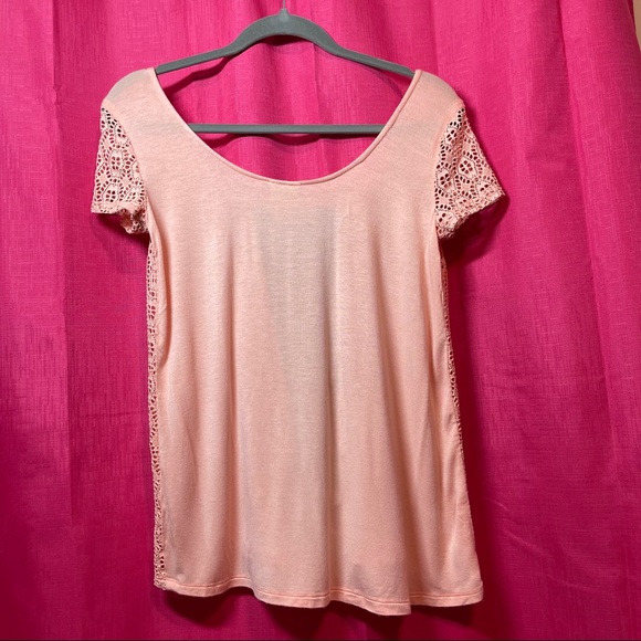 DAYTRIP PEACH LACE BLOUSE SIZE S - Picture 5 of 7